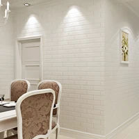 modern 3d brick off white foam thick embossed vinyl wall covering wall paper roll background wall living room bedroom wallpaper