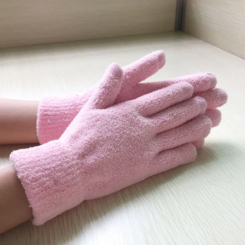 Новые коралловые флисовые вязаные перчатки для сенсорного экрана мужские и