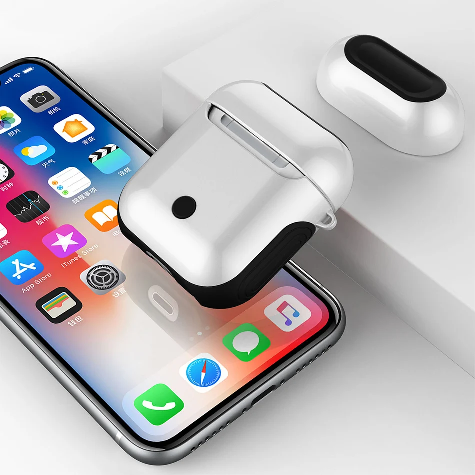 Роскошный силиконовый PU Bluetooth беспроводной чехол для наушников AirPods Защитная