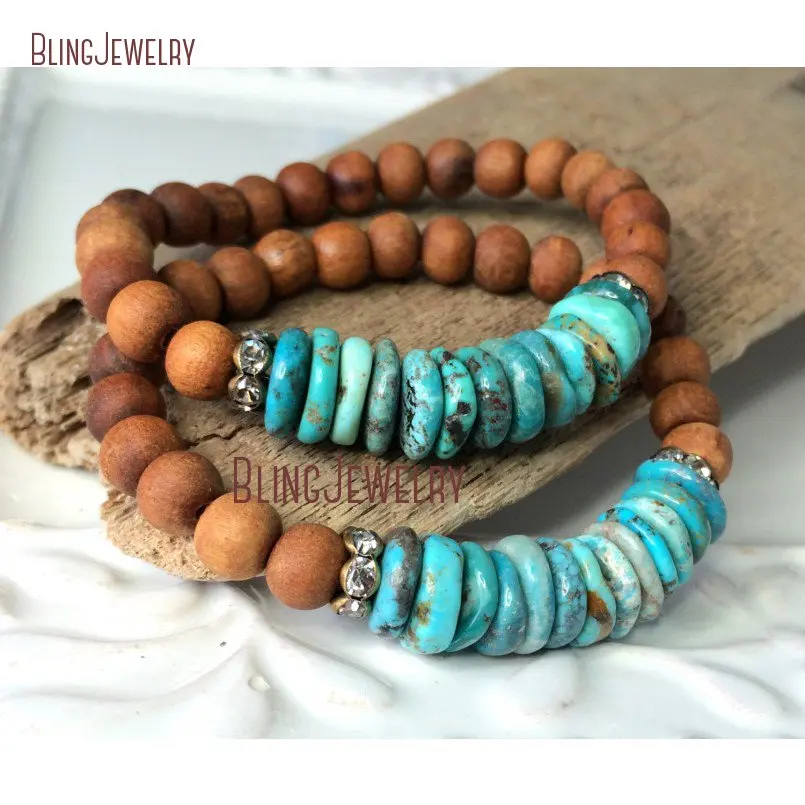 Браслет с деревянными бусинами браслет Howlite BM22772 | Украшения и аксессуары