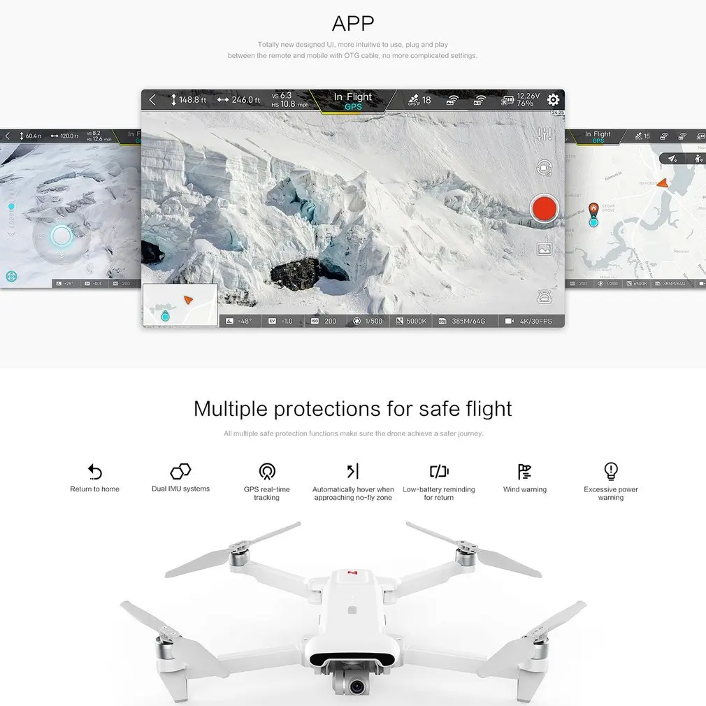 FIMI X8 SE 5KM FPV RC Drone With 3-axis Gimbal 4K Camera GPS 33mins Long Flight Time RC Drone Quadcopter RTF