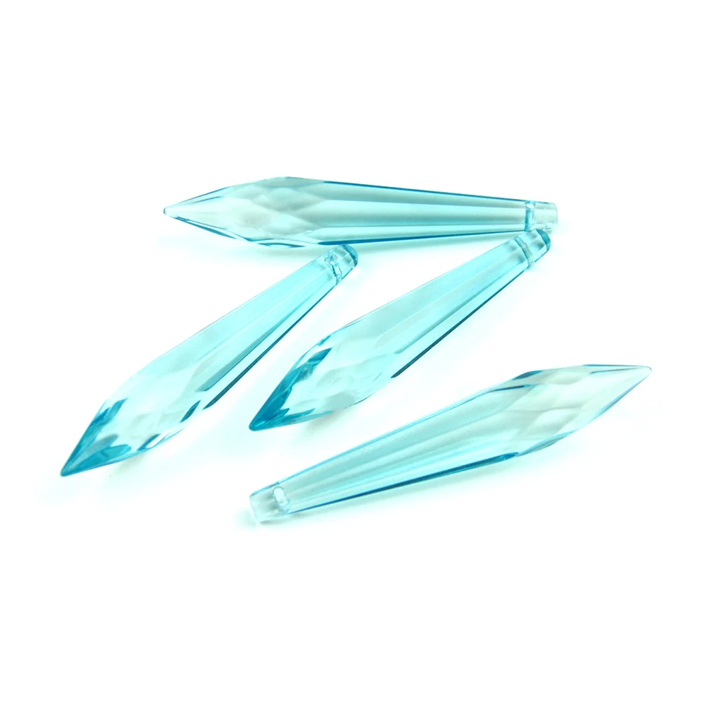 Lt. aquamarine 10/лот 76 мм призмы-кристаллы Мути-граненый Сосулька Подвеска-капелька подвески для люстр части бусины занавески аксессуары - Цвет: Lt. aquamarine