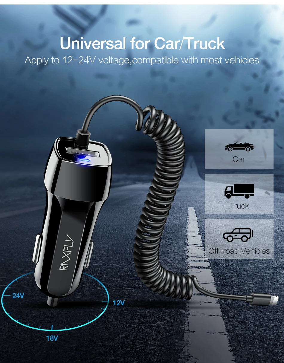 RAXFLY двойной зарядное устройство usb Автомобильное зарядное устройство для iPhone XS Max телефон зарядное устройство адаптер Micro usb type C для samsung Xiaomi Redmi Note 7