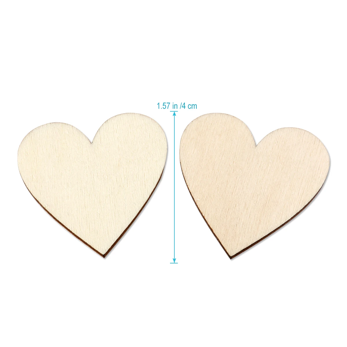 Деревянные ломтики в форме сердца 100 шт. диски для свадьбы Рождественского