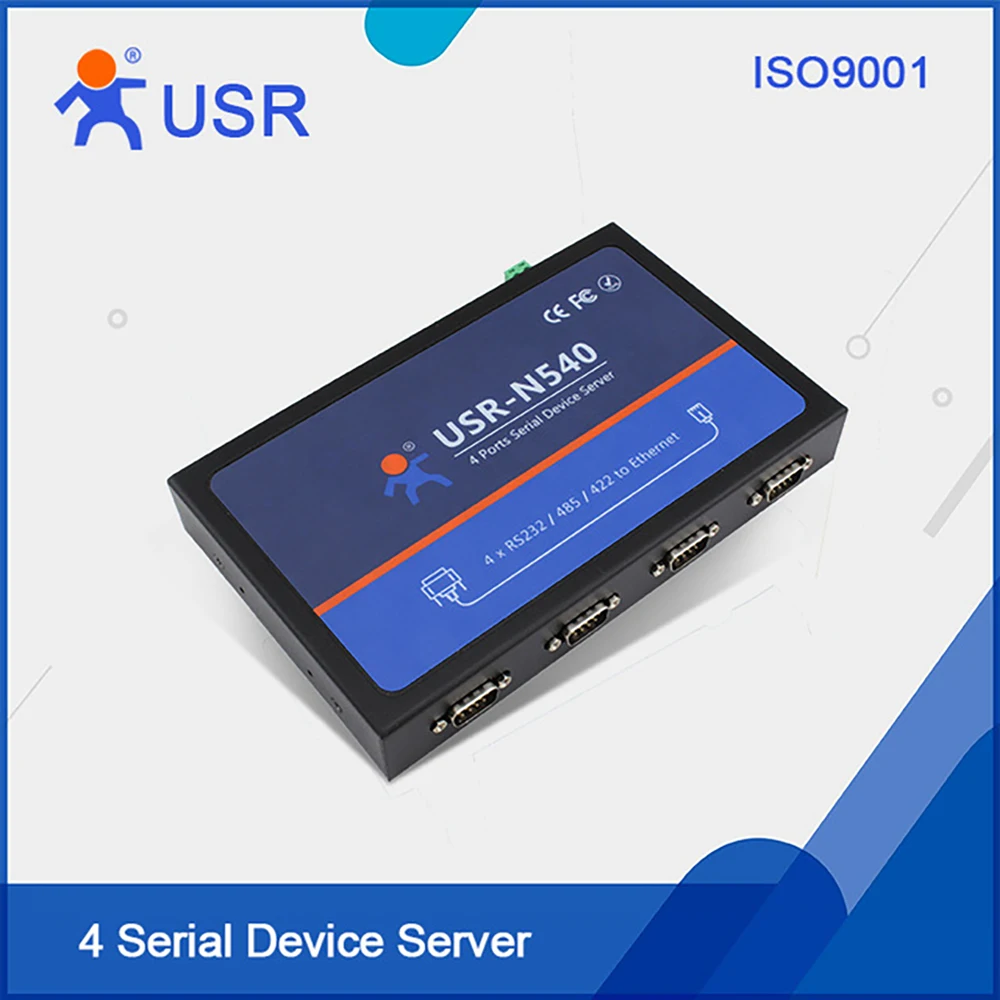 4 Ports Serial to Ethernet Network Converter RS232 RS485 RJ45 RS422 IP Lan Server Module Support Modbus RTU To TCP USR-N540 |