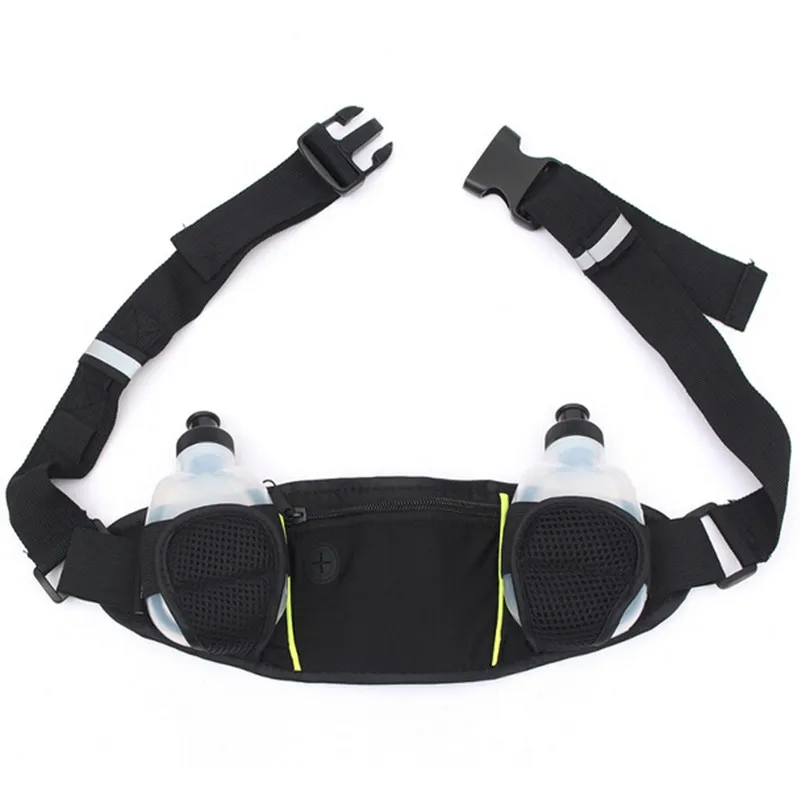 Светоотражающие Гидратации Пояс 2 Бутылок Воды Топлива Передач Марафон Езда На