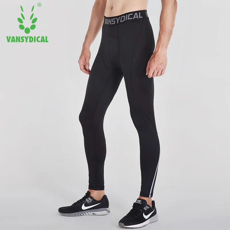 

Vansydical Mens Running Tights Quick Dry Basketball Gym Pants Reflective Bodybuilding Jogger Trouser Compression Sports Leggings
