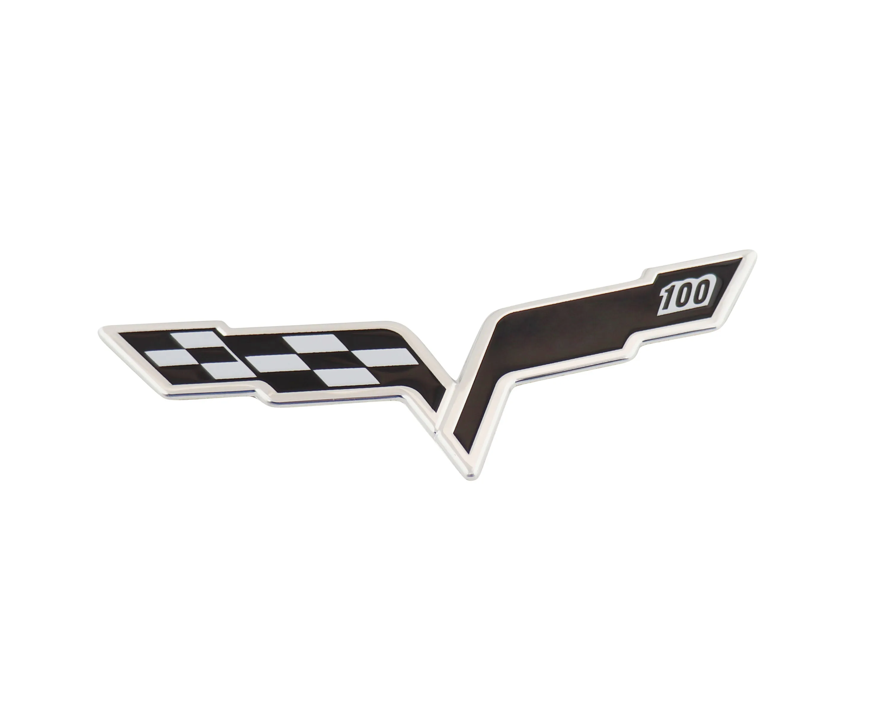 100 летие клетчатый скрещенный флаг для Z06 C6 крыло багажник эмблема значок