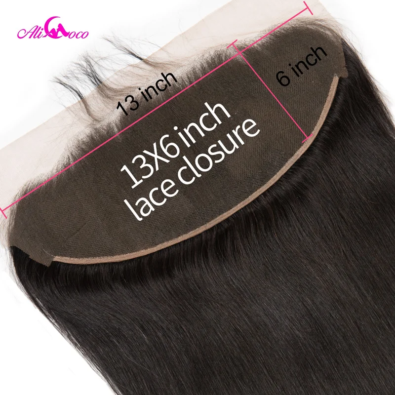 Прямые бразильские волосы Али Коко 13*6 от уха до 8-20 дюймов швейцарское кружево