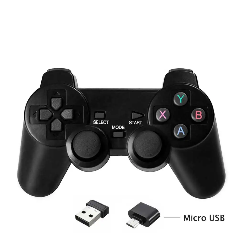 Micro USB Rovtop 2,4G беспроводной геймпад пк для PS3 tv Box джойстик 2,4G джойстик игровой контроллер пульт дистанционного управления для Xiaomi Android - Цвет: Micro USB