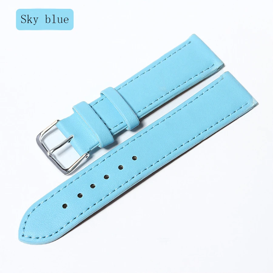 11 colors women's Watchbands Leather watch strap stainless steel buckle belt buckle, 12.14,16.18,20mm