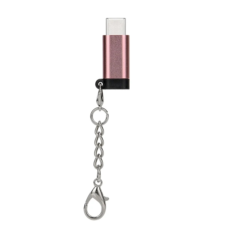 Брелок кабель Женский к USB-C type-c Мужской зарядный кабель адаптер для iPhone - Цвет: pink