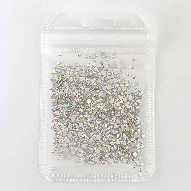 1000 штук набора страз Mix Size ss3-ss12 Non Hot Fix Rhinestone Flatback Crystal AB Glass для декорирования ногтей и не только Y2891. - Фото №1