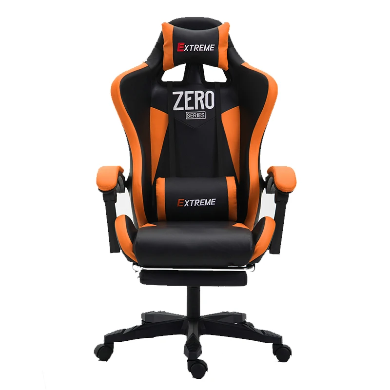 orange with footrest Высококачественный стул WCG, сетчатый компьютерный стул, ажурное офисное кресло, кресло для лежа и подъема, кресло для персонала с подставкой для ног - Цвет: orange with footrest