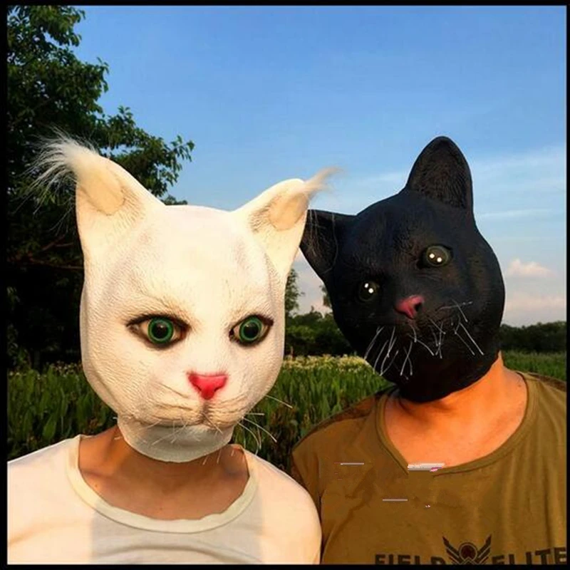 Новый латексный забавные вечерние котенок Кот Том маски животных Костюм Гарфилд