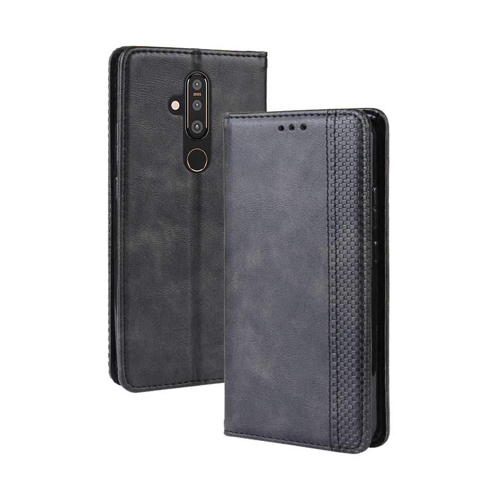 Тонкий кожаный чехол-книжка в стиле ретро для Nokia X71 чехол-кошелек с подставкой