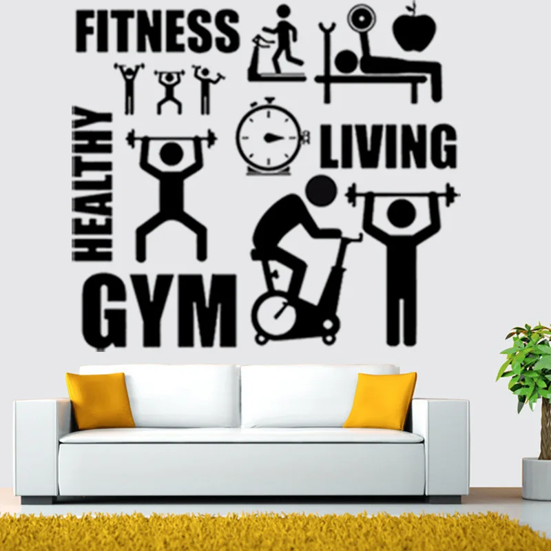 Спортивная мотивация фитнес настенные наклейки для тренажерного зала здоровая