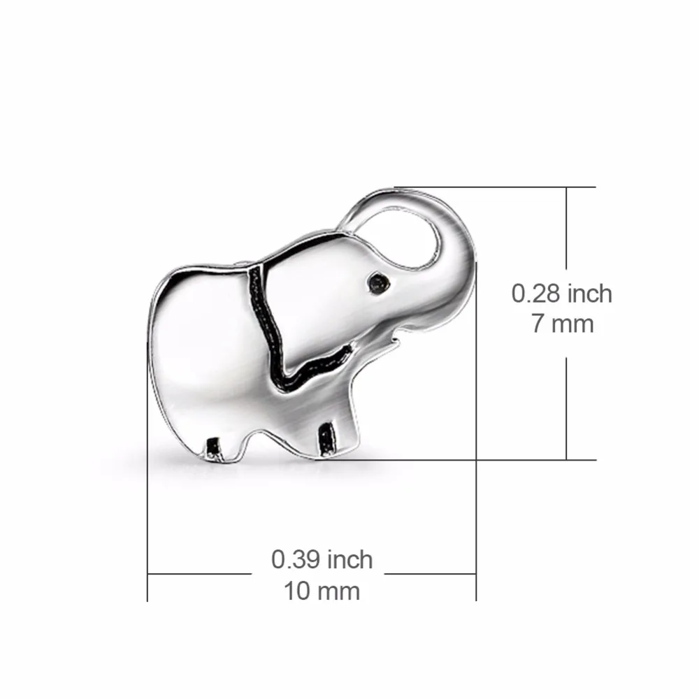 YFN 925 пробы Серебряная фотосессия для женщин и девушек 1 пара 2018|elephant stud earrings|stud