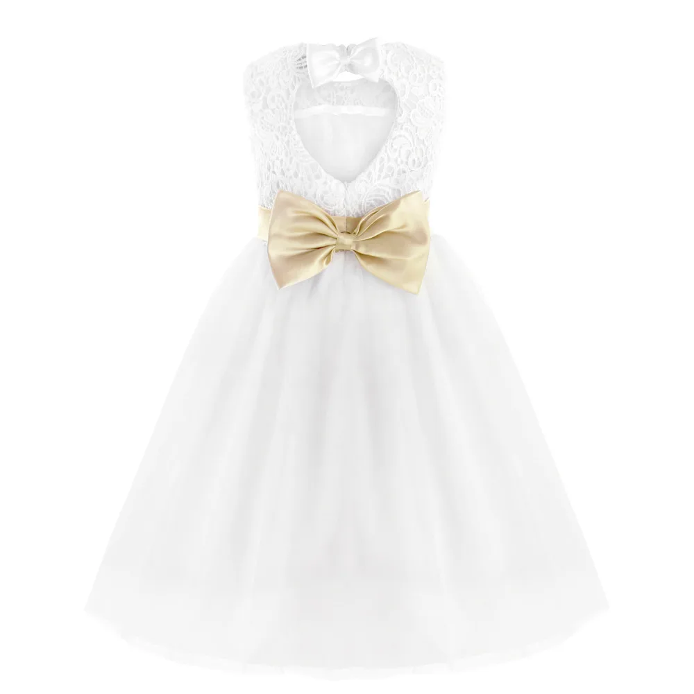 TiaoBug белое платье с цветочным узором для девочек праздничное детское ко дню