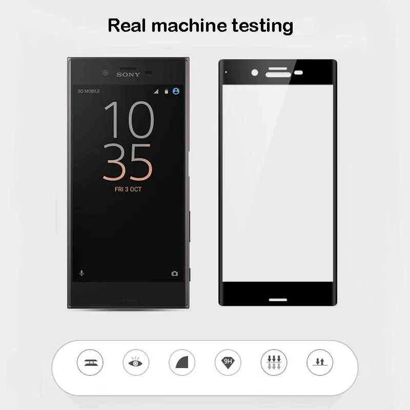 Vrurc 3D Curved edge Full Cover Tempered Glass Screen Protector For Sony Xperia XZ X Compact Protective Film XC | Мобильные телефоны