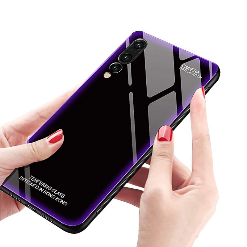P20 Pro Tempered Glass Back Cover For Huawei Mate 20 Lite 20X Soft TPU Silicone Edge Phone Case |