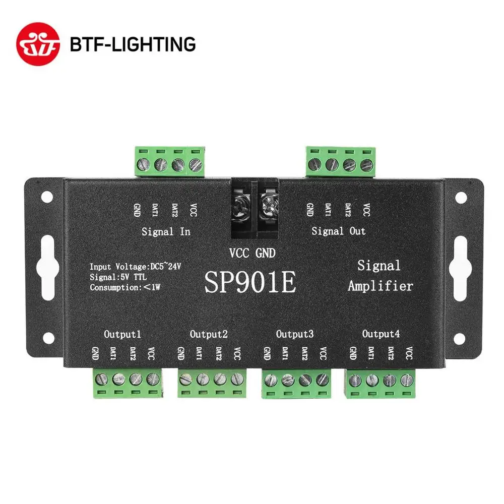 SP901E SPI усилитель сигнала для WS2812B WS2811 WS2813 пикселей RGB Светодиодная лента Репитер