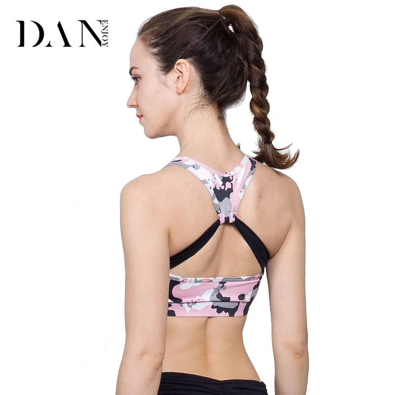 Danenjoy 2017 Chic Camo Спортивный Бюстгальтер Для женщин спортивные Нижнее Бельё для
