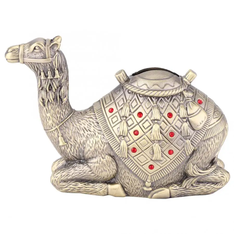 camel Креативная копилка, копилка для денег, копилка, украшение, фигурка из металла, мультяшное животное, ретро копилка, копилка для монет, коробка для хранения денег - Цвет: camel