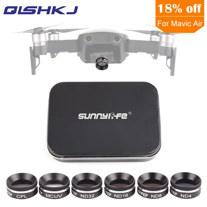 Набор фильтров 6 шт. ND4 + ND8 ND16 ND 32 UV CPL фильтр для объектива Комплект DJI MAVIC AIR Drone