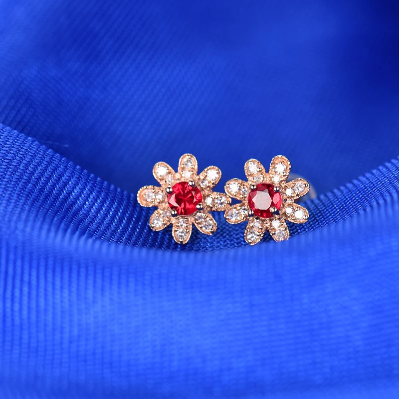 LOVERJEWELRY трендовые свадебные серьги с цветком 18 К розовое золото натуральный