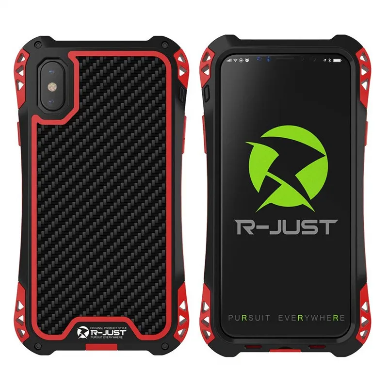 R-JUST противоударный защитный чехол для телефона Apple iphone X, 8, 7, 6 Plus, 5 5S, Роскошные водонепроницаемые жесткие чехлы для iphone XS, XR, XS, Max