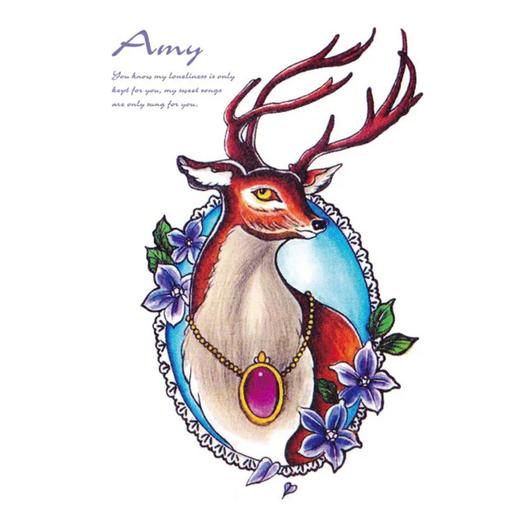Временная татуировка Red deer боди-арт флеш-татуировка наклейка s 15*21 см