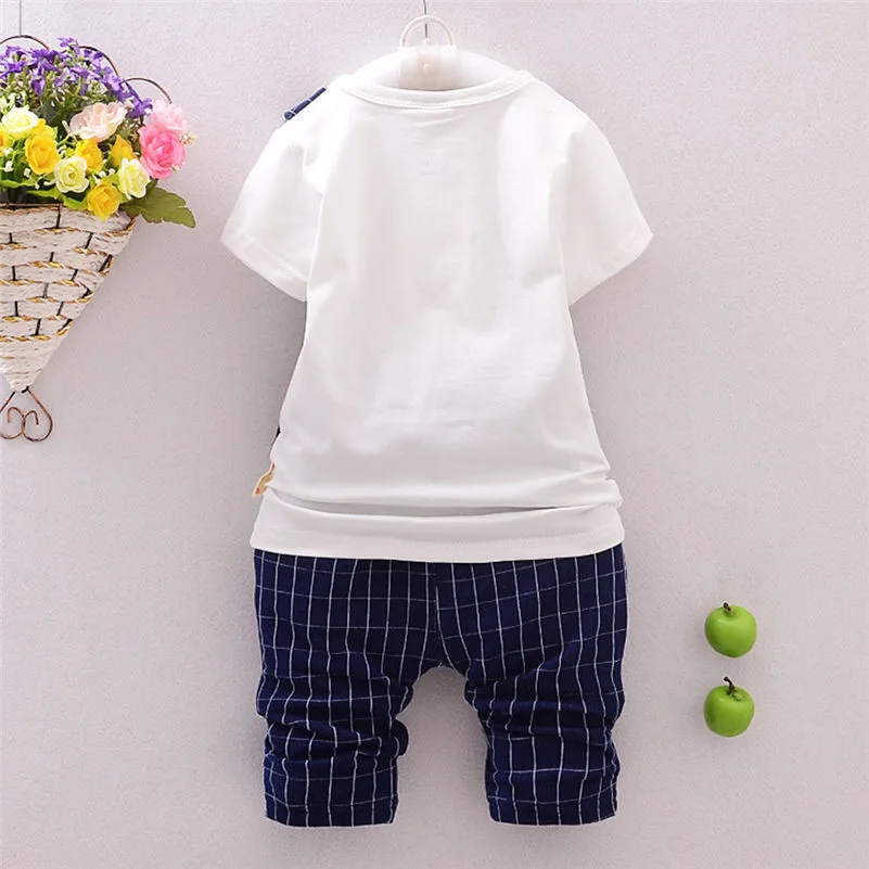 Лидер продаж 2017 года 1 комплект летне-весенней одежды для маленьких мальчиков