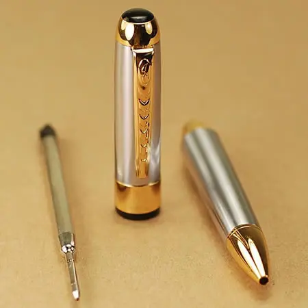Jinhao 250 серебряная и Золотая шариковая ручка бесплатная доставка|ballpoint pen|free penstwist