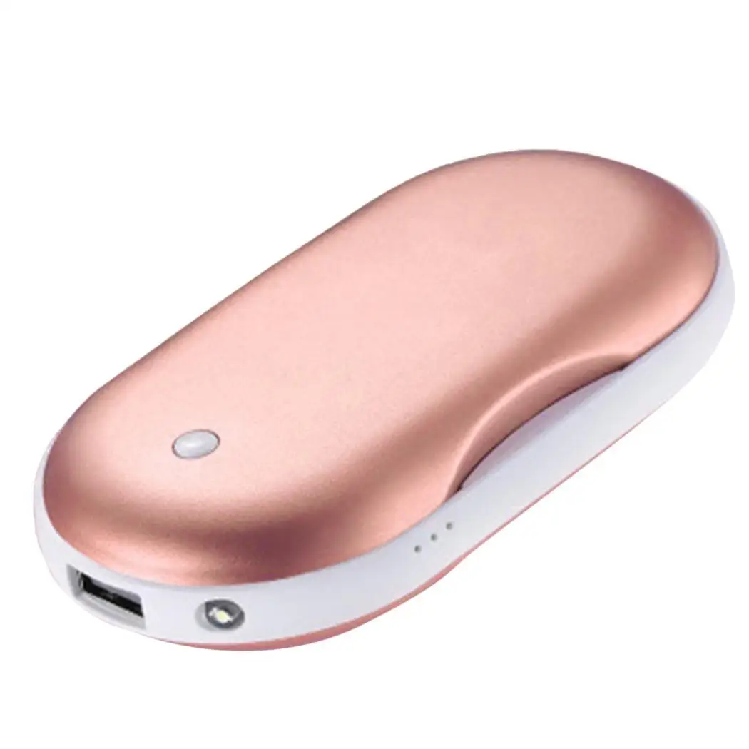 Rose Gold Креативный 2 в 1 power Bank грелка для рук 5200 мАч портативная Мобильная мощность вибрационный массаж зимние теплые руки электрическое горячее устройство - Цвет: Rose Gold