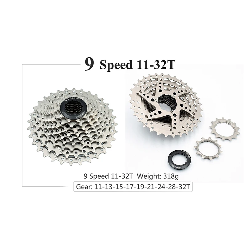 VG sports 9 speed 11-50 T/46 T/42 T MTB кассета велосипедная Звездочка свободного хода cdg 9S горный велосипед свободного хода 11-40 T/36 T Сверхлегкий