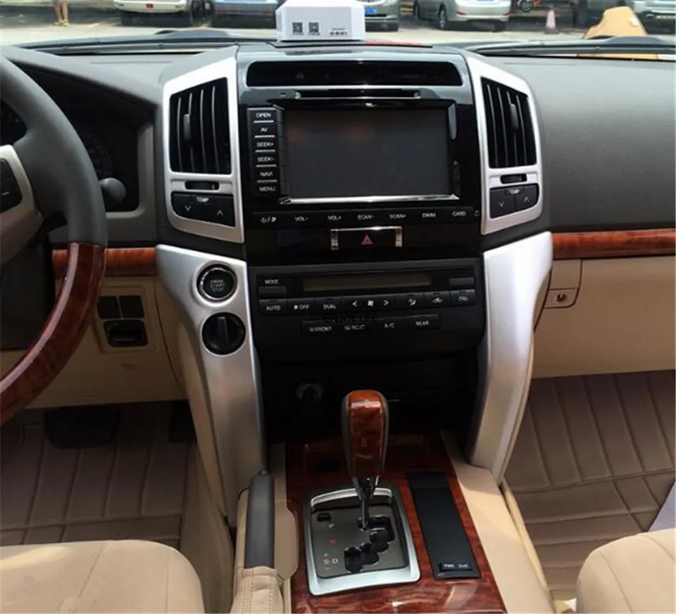 Кожаная деревянная ручка переключения передач для Toyota Land Cruiser Prado FJ120 2003 2007