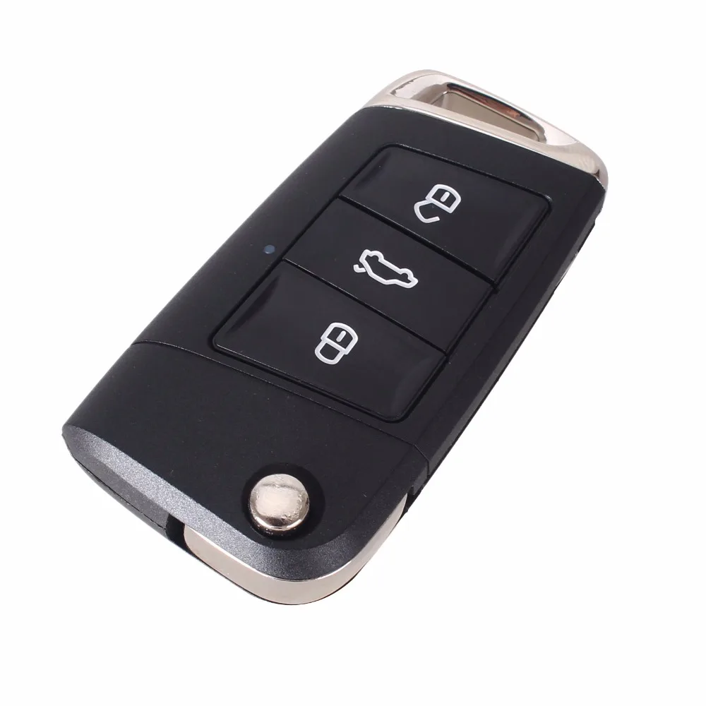 KEYYOU 3 кнопки модификации флип чехол для ключа автомобиля Fob Volkswagen VW Golf 7 Jetta Passat Beetle