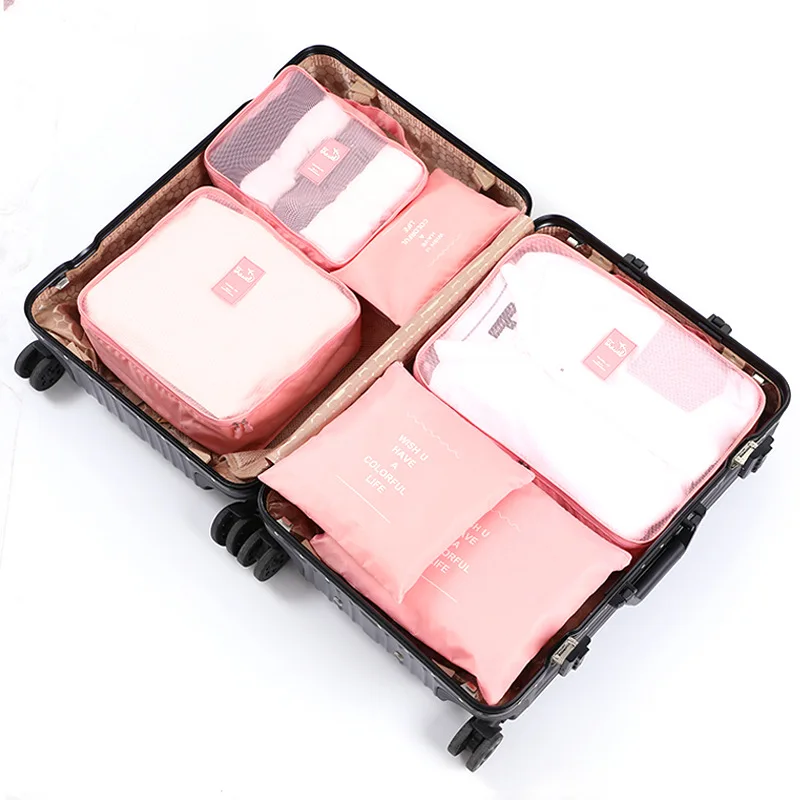

Hot sale 6pcs/set Waterproof Closet Underwear Shoes Wardrobe Large Size Luggage Pouch Travel Storage Bag Organizer For Clothes