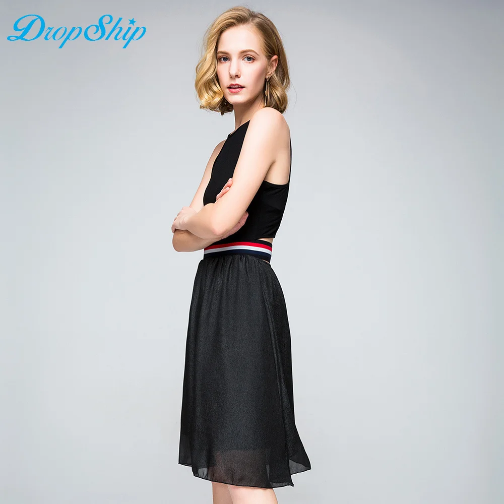 2018 Новая мода рукавов бинты лето для женщин уличная черный лоскутное Vestidos