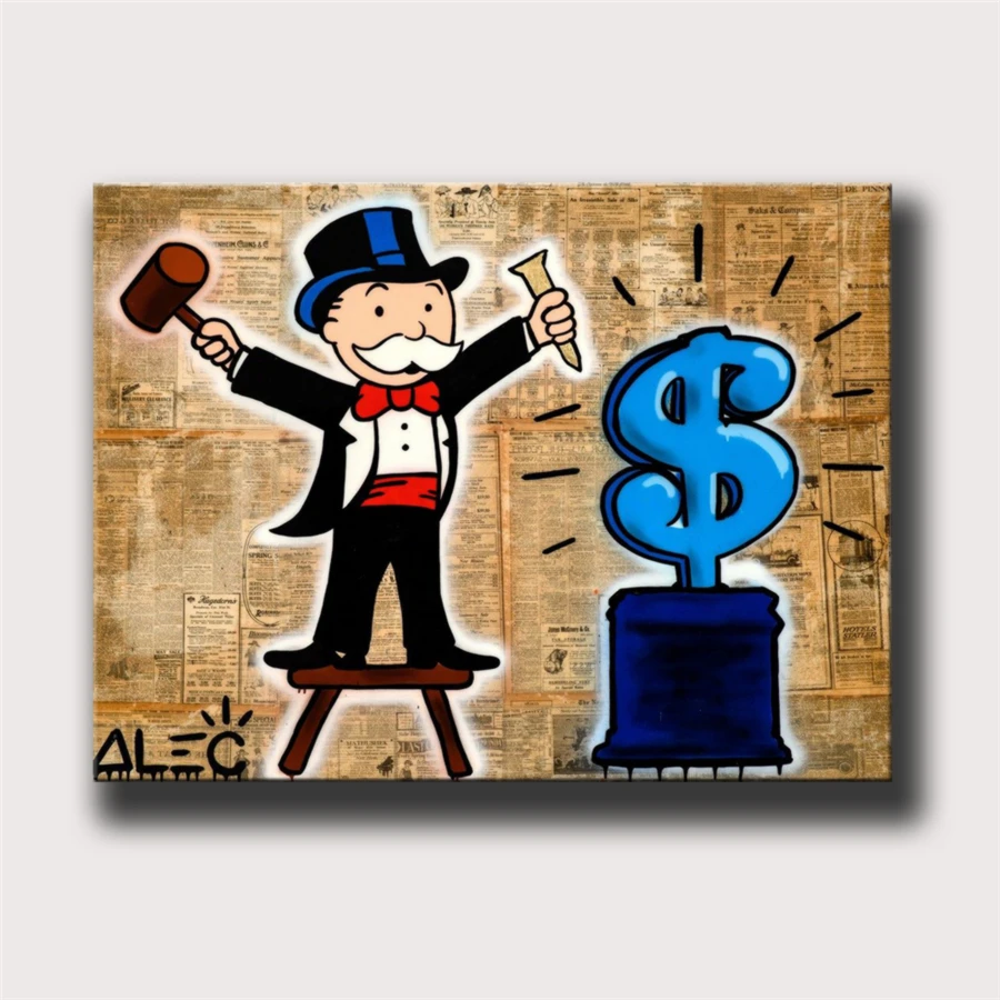Alec Monopolys скульптура деньги HD настенная живопись холст с печатью постера