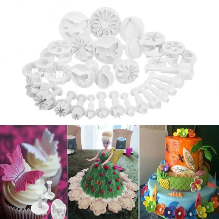 33 шт./компл. Fondant(сахарная) торт фрезы из сахара, домашние украшения торта прессформы Набор инструментов для магазина