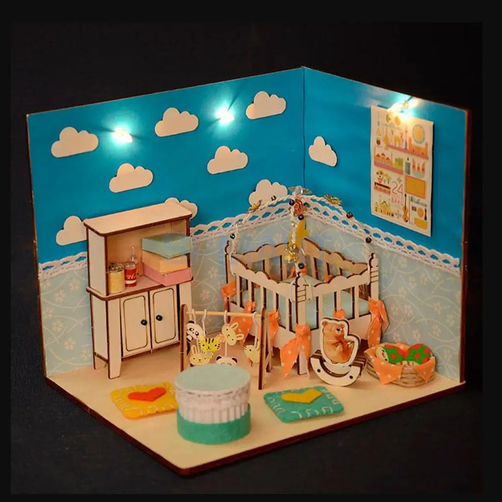 1/24 кукольный домик Миниатюрный DIY Набор 3D съемные куклы дом детская спальня