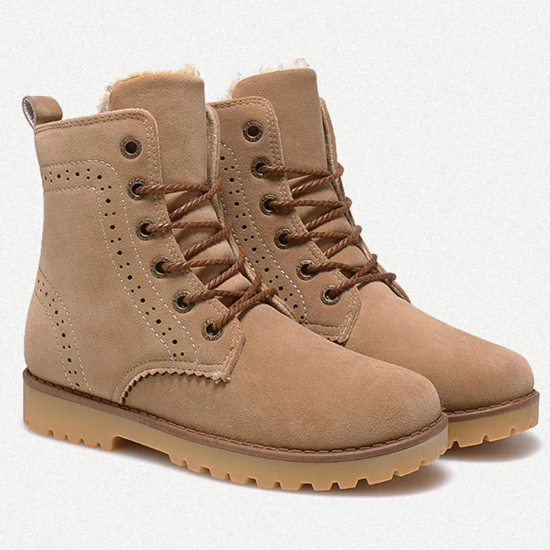 Nice Fashion Boots Men Winter Snow Warm Casual Shoes Leather Plush Fur High Quality | Обувь