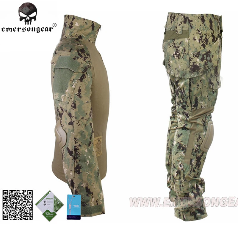 Emersongear BDU Gen2 Военная армейская форма G2 боевая рубашка брюки с наколенниками Ghillie