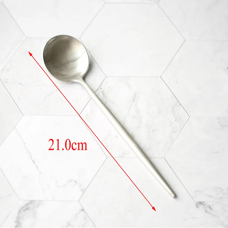 Meal Spoon Высокое качество, португальский Западный Серебряный столовый нож из нержавеющей стали, вилка, десертная ложка для художественной фотографии - Цвет: Meal Spoon