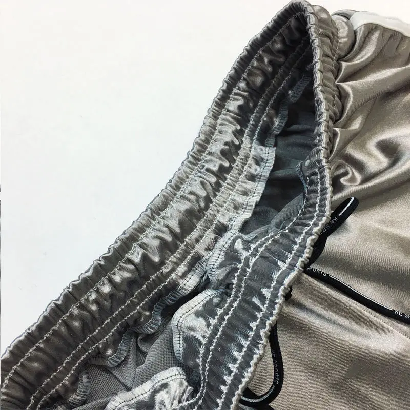 

Plus Size Satin High Waist Casual Women Shorts 2020 Patchwork Body Fitness Workout Summer Female Under Homewear Lady Elastic 5XL