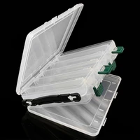 walk fish 20 5175cm double sided strength transparent visible plastic fishing lure box 10 compartments with drain hole fishing