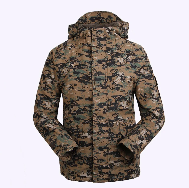 Мужская Флисовая камуфляжная куртка теплая армейская толстовка с капюшоном и