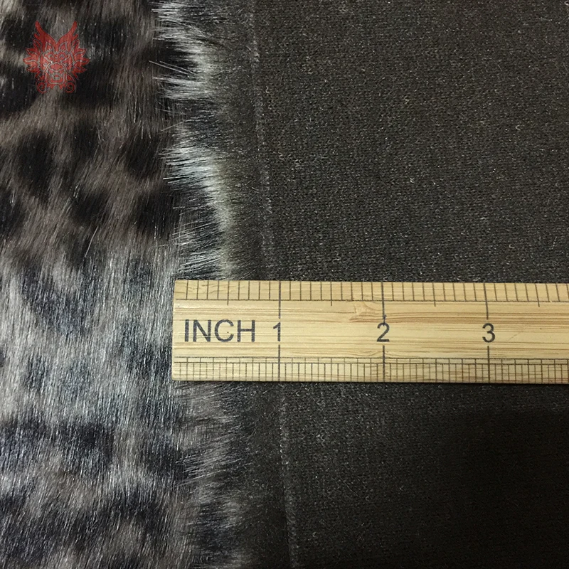 Полноценно черный / коричневый леопарда 2 см искусственный мех ткань для зимнее